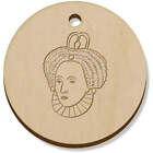 11 x 34mm 'Queen Elizabeth 1st' Wooden Pendants / Charms (PN00054186)