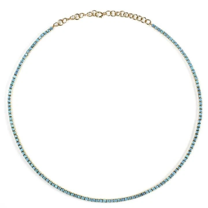  Aquamarine Tennis Necklace 14K White Gold - Image 1 of 1