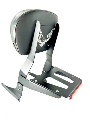 NOVO CONJUNTO Sissy Bar Encosto e Bagageiro 4 Kawasaki Vulcan 500 VN EN 1990 -09 - Imagem 1 de 4