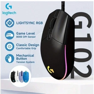 Logitech G102 Light Sync Gaming Wired Mouse with Customizable RGB Lighting Black - Picture 1 of 6