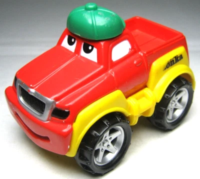 2000 TONKA LIL' CHUCK & FRIENDS RED & YELLOW 3" DIECAST ANIMATED PICKUP TRUCK - Image 1 of 4