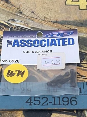 Team Associated 6926 Screws {4-40 x 5/8 x 6pc} SHCS NewInPack USA Shipped - Image 1 of 3