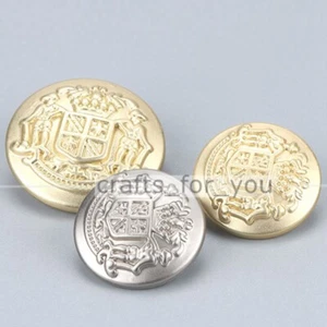 6PCS METAL SHANK BUTTONS ROUND PATTERNED 18MM 23MM CLOTHING BAG SEWING CRAFTS - Picture 1 of 8