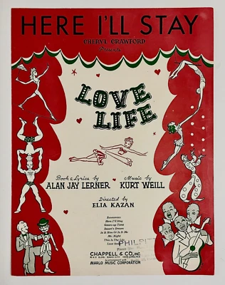 1948 Here I'll Stay Love Life Musical VTG Sheet Music Piano Vocal Lerner Weill - Image 1 of 3