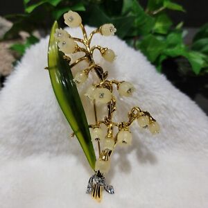 Vintage Joan Rivers RARE Lily Of The Valley Brooch Pin Excellent Condition