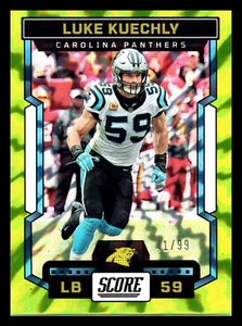 2023 Score Green Electric /99 Luke Kuechly #51 Carolina Panthers - Picture 1 of 2