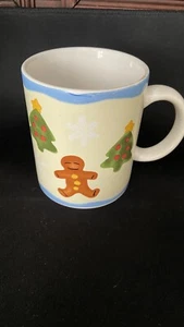 Gingerbread Man Christmas Tree Hot Cocoa Coffee Mug EUC Holiday Childrens - Picture 1 of 7
