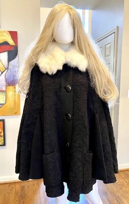 6K Dolce & Gabbana Vintage Cape Coat fur 38 40 42 44 4 6 8 Poncho Jacket M L - Image 1 of 4