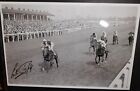 lester piggot looking to pass leader during the race signed 12x8 photo