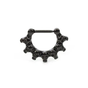 Skulls Septum Clicker Body Jewelry 16g Cartilage Septum Anodized Titanium - Picture 1 of 13