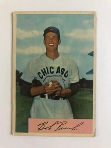 Bob Rush Chicago Cubs 1954 Bowman Baseball Card # 77. - Picture 1 of 2