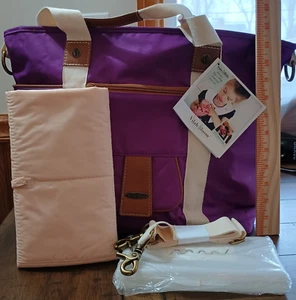 Lily Bloom Harbor Tote Baby Diaper Bag Vibrant Purple Magnetic Clasp MSP $129 - Picture 1 of 14