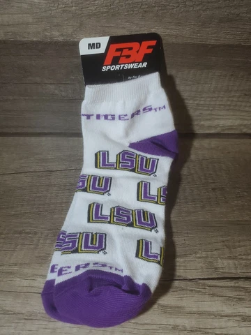 LSU Tigers NCAA Socks Mens Size Medium 5-10 Cover