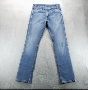 Jeans Wrangler uomo 32x34 blu slim dritto retrò vita media lavaggio denim - Foto 1 di 9