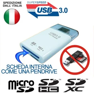 SPEICHERLESER CARD READER USB 3.0 KARTEN SDXC SDHC SD MICROSD STICK - Bild 1 von 1