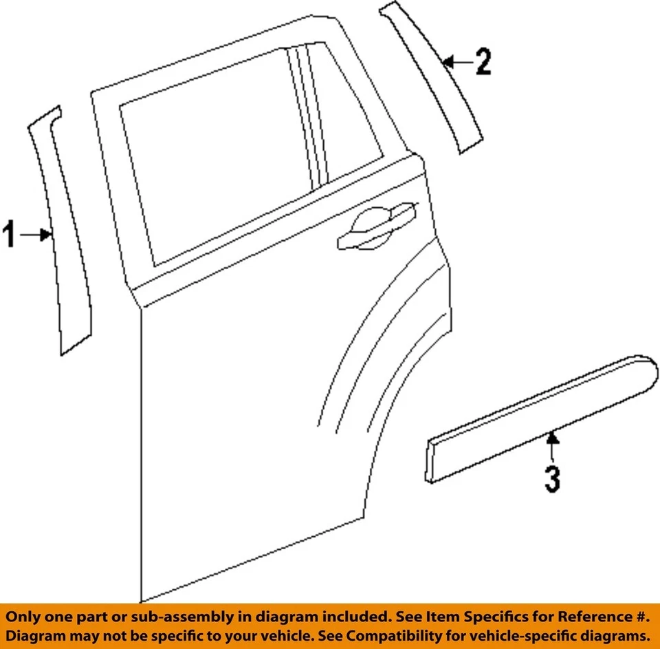 CHRYSLER OEM 07-17 Brújula Puerta Trasera Borde Exterior-Cinta Negra 5116387AA Foto 1 de 1