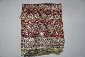 Bufanda Dupatta vintage india fiesta bordado con cuentas tejido red velo estola - Imagen 1 de 6