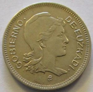 Gutse Guerre CIVIL-65,1 Peseta 1937, Euzkadi, Brillant Origine, Sans Circulaire - Picture 1 of 2