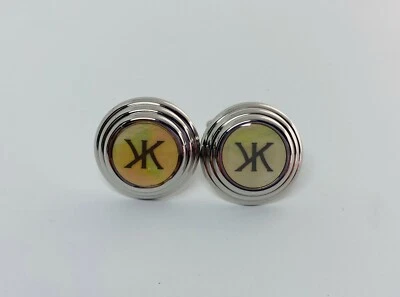 Korloff Paris Stainless Steel Mother-of-Pearl Cufflinks 100% Authentic Brand New - Image 1 of 3