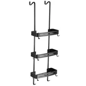 Black Hanging Bath Shelves Bathroom Shelf Organizer Nail-free Shampoo Holder - Picture 1 of 28