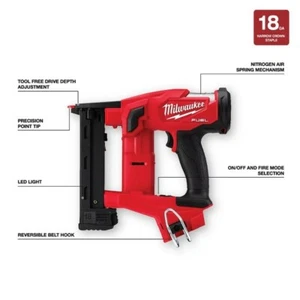 Milwaukee CANADA Brushless Cordless 18-Gauge 1/4" Narrow Crown Stapler (BARE) - Picture 1 of 14