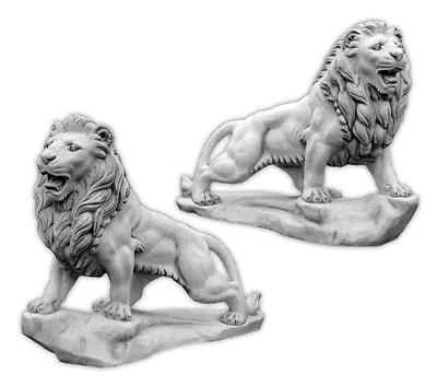 🔶Steinfigur Löwen Felsen Steinlöwen 2er SET XXL Stein Löwe Steinlöwe BLACKFORM - Bild 1 von 4