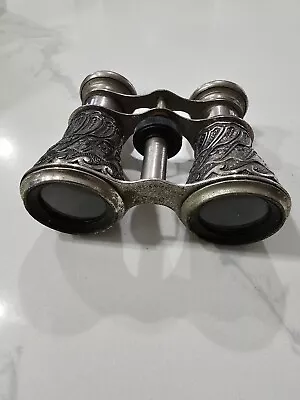 Vintage C.M.C. Silver Opera Glasses Made In Occupied Japan Ornate Binoculars  • 35$