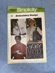 Simplicity Sewing Wax Transfers 7901 Alphabet Hand Machine Embroidery Vtg 1977 - Picture 1 of 2