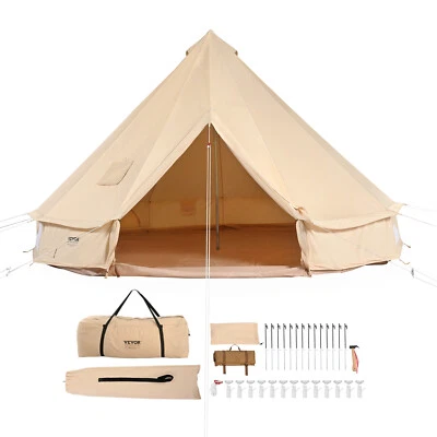 VEVOR Tente Cloche Toile 4 Saisons 6 m pour Camping Familial avec Trou de Poêle - Immagine 1 di 4