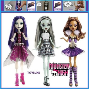 JUEGO DE 3 muñecas Monster High GHOUL'S ALIVE Spectra Frankie y Clawdeen baterías débiles - Imagen 1 de 10