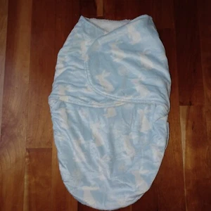 Blankets Beyond Swaddle Bunny Rabbit Soft Infant Baby Bag Light Blue Boy Easter - Picture 1 of 6