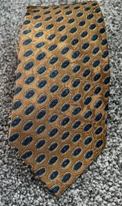 Cravatta uomo marrone blu multi geometrica vintage fantasia 3,5" larghezza 53" lunga - Foto 1 di 2