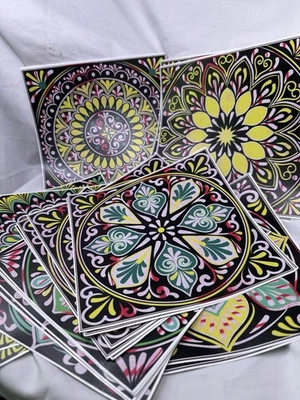 24 peças 8x8 polegadas azulejo floral autoadesivo adesivo de parede cozinha - Imagem 1 de 4