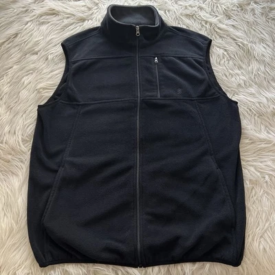 IZOD PerformX Fleece Vest Black Full Zip Athletic Outdoor Layer Men’s Size Large - Image 1 of 4