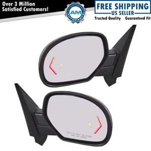 Mirror Power Folding Heated Signal Memory Blind Spot Puddle Chrome Pair for GM - Picture 1 of 8