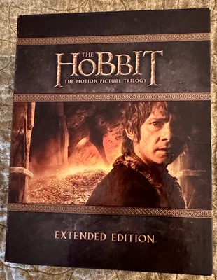 THE HOBBIT: THE MOTION PICTURE TRILOGY IN HARD BOX LIKE NEW 9 BLU-RAYS GORGEOUS - Image 1 of 4