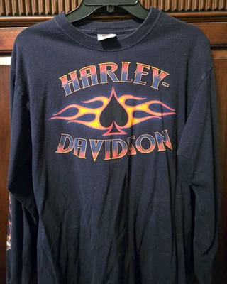 Harley Davidson of New Orleans Graphic Design 2-Sided Long Sleeve T- Shirt S-M - Image 1 of 4