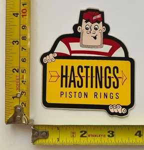 Hastings Piston Rings Gas Guy Vintage Sticker 1960s 1970s Original Racing Car - Picture 1 of 2