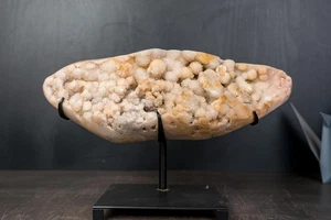 Rosa Amethyst Geode mit Botryoidkugeln bedeckt mit weißem Druzy - Bild 1 von 10