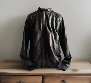 Vintage MABRUN Leather Bomber Jacket Brown Men’s 50” Chest Full Zip Italy - Picture 1 of 23