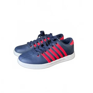 K-Swiss blau weiß rot Low-Top Schnürschuhe Jugend Gr. 4 Freizeit bequem - Bild 1 von 7