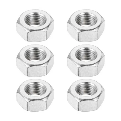 6 Stück M12x1.25 Stahl Sechskantmuttern 19mm / 0.75" Breite 10mm / 0.39" Höhe - Bild 1 von 4