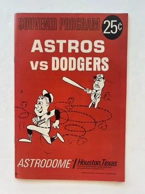 Vintage Houston Astros Baseball Game Program Vs Dodgers - UnScored - 1966 - Image 1 of 4