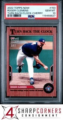 2022 TOPPS NOW TURN BACK THE CLOCK CHERRY #153 ROGER CLEMENS #/7 POP 2 PSA 10 - Image 1 of 3