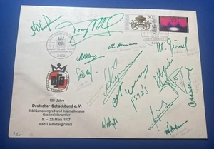 Briefumschlag mit Autogramme Schach Spieler Schachbund Bad Lauterberg 1977 - Bild 1 von 2