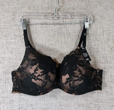 Sujetador Balconette Torrid Curve ligeramente forrado con aros para mujer 42C negro alisado Foto 1 de 4