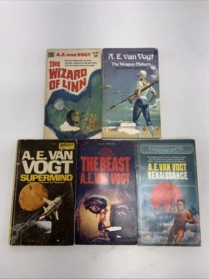 A.E. Van Vogt Lot Of 5 Sci Fi, Horror, Paper Back Book Science Fiction - Image 1 of 4