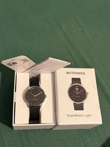 Withings Health Activity Tracker Smartwatch Scanwatch Light HWA11 37mm Black - Picture 1 of 8