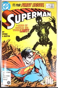 SUPERMAN #1 VF/NM John Byrne 1987 Lois Lane Post Crisis DC Comics - Picture 1 of 6