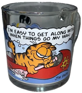 Tazze Vetro McDonald's Garfield Vintage Con Manico 1978 Edizione Limitata Canoa Odie - Foto 1 di 2